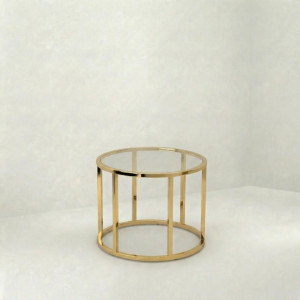 ET-100 | ROUND GOLD FRAME END TABLE