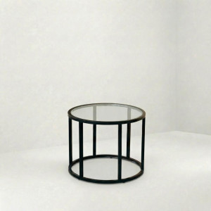 ET-102 | ROUND BLACK FRAME END TABLE