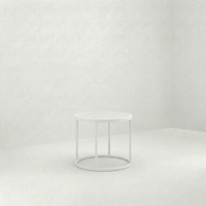 ET-101 | ROUND WHITE FRAME END TABLE