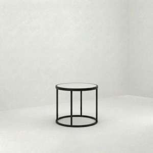 ET-102 | ROUND BLACK FRAME END TABLE