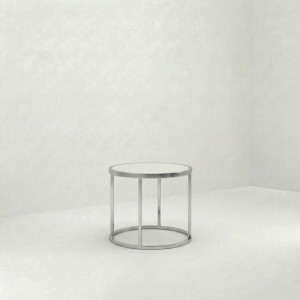 ET-103 | ROUND CHROME FRAME END TABLE