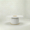 CT-110 | MARBLE FLUTED COFFEE TABLE WHITE