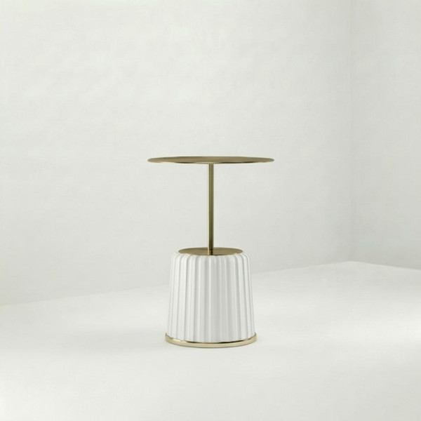 CRU-170 | WHITE FLUTED ROUND CRUISER GOLD TOP