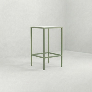 CRU-130 | SQ. PASTEL GREEN FRAME CRUISER TABLE WITH PLEXI TOP