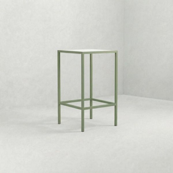CRU-130 | SQ. PASTEL GREEN FRAME CRUISER TABLE WITH PLEXI TOP