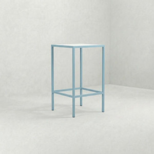 CRU-132 | SQ. PASTEL BLUE FRAME CRUISER TABLE WITH PLEXI TOP