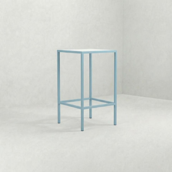 CRU-132 | SQ. PASTEL BLUE FRAME CRUISER TABLE WITH PLEXI TOP
