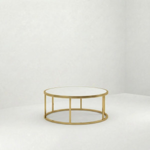 CT-080 | ROUND GOLD FRAME COFFEE TABLE