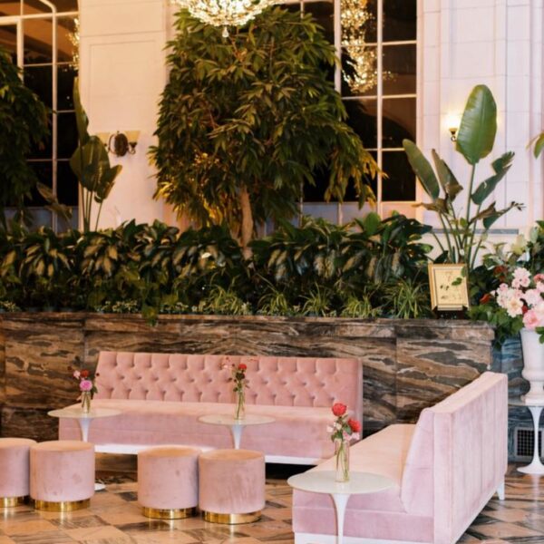 SS-430 | ROUND VELVET OTTOMAN BLUSH PINK