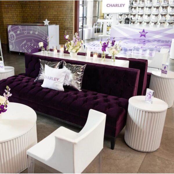 SS-406 | VELVET TUFTED SOFA AUBERGINE