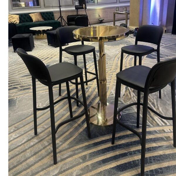 BS-205 | GRIFFIN BARSTOOL BLACK LEATHER