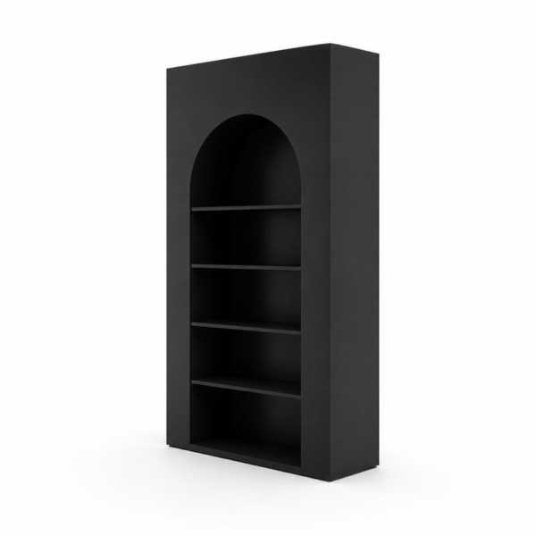BAR-201 | ARCHED CUTOUT SHELF BLACK WOOD
