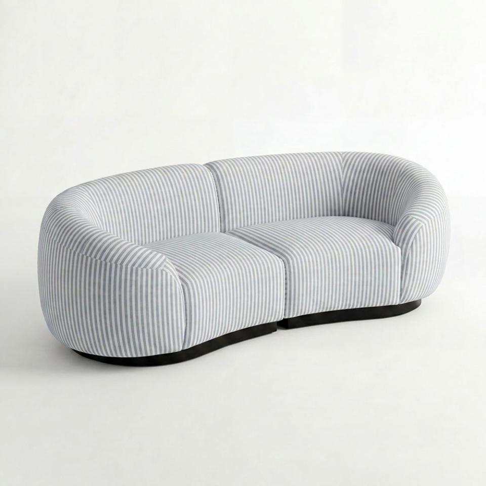 SS-810-SETUP-510 | BELLAGIO PINSTRIPE PATTERN LOVESEAT WITH ROUNDED ARMS