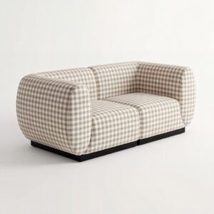 SS-810-SETUP-500 | BELLAGIO CHECKER PATTERN LOVESEAT SQUARED ARMS