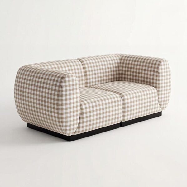 SS-810-SETUP-500 | BELLAGIO CHECKER PATTERN LOVESEAT SQUARED ARMS