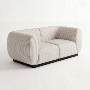 SS-810-SETUP-510 | BELLAGIO PINSTRIPE PATTERN LOVESEAT SQUARED ARMS