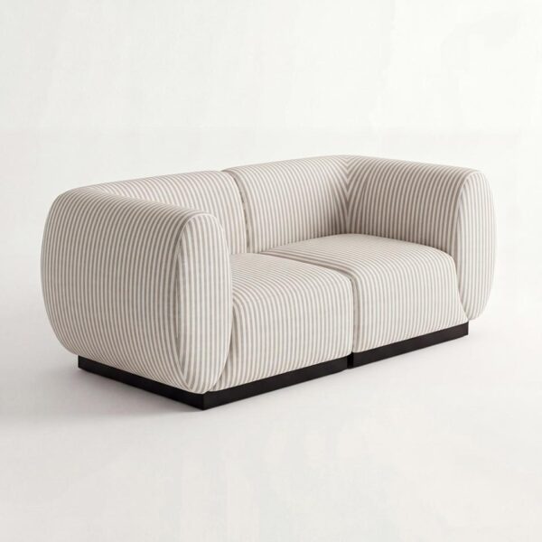 SS-810-SETUP-510 | BELLAGIO PINSTRIPE PATTERN LOVESEAT SQUARED ARMS