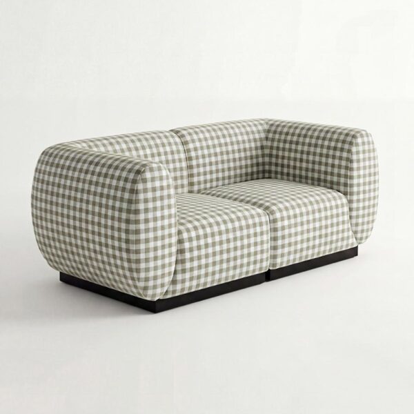 SS-810-SETUP-500 | BELLAGIO CHECKER PATTERN LOVESEAT SQUARED ARMS