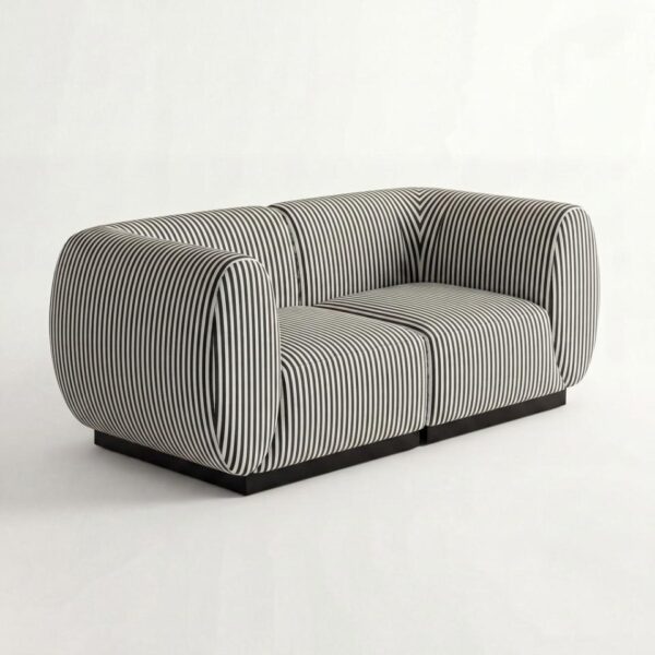 SS-810-SETUP-510 | BELLAGIO PINSTRIPE PATTERN LOVESEAT SQUARED ARMS