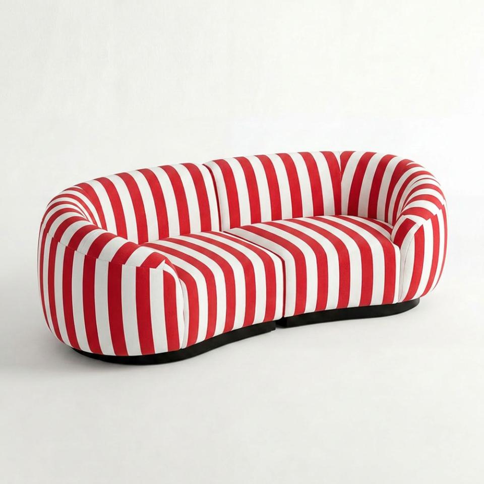 SS-810-SETUP-510 | BELLAGIO BROAD BAND PATTERN LOVESEAT WITH ROUNDED ARMS