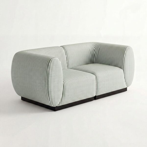 SS-810-SETUP-510 | BELLAGIO PINSTRIPE PATTERN LOVESEAT SQUARED ARMS