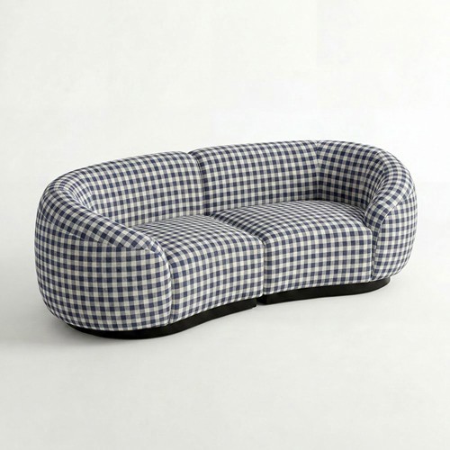 NEW - SS-810-SETUP-003 | BELLAGIO CHECKER PATTERN LOVESEAT WITH ROUNDED ARMS