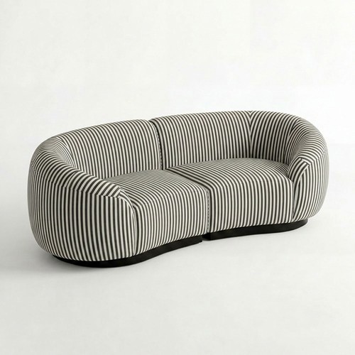 NEW - SS-810-SETUP-003 | BELLAGIO CHECKER PATTERN LOVESEAT WITH ROUNDED ARMS