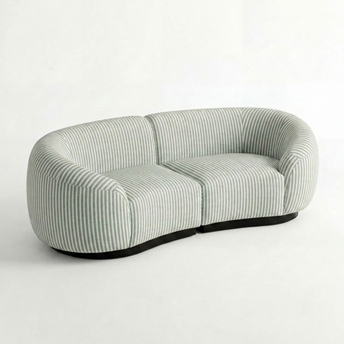 NEW - SS-810-SETUP-003 | BELLAGIO CHECKER PATTERN LOVESEAT WITH ROUNDED ARMS