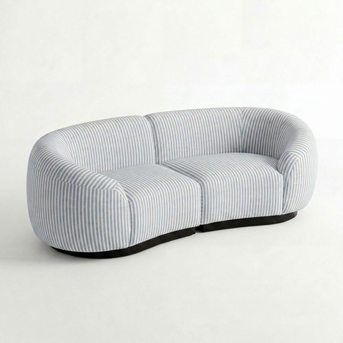 NEW - SS-810-SETUP-003 | BELLAGIO CHECKER PATTERN LOVESEAT WITH ROUNDED ARMS