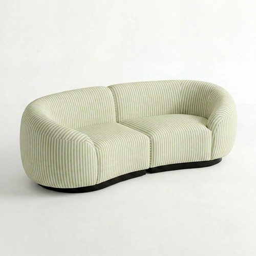 NEW - SS-810-SETUP-003 | BELLAGIO CHECKER PATTERN LOVESEAT WITH ROUNDED ARMS