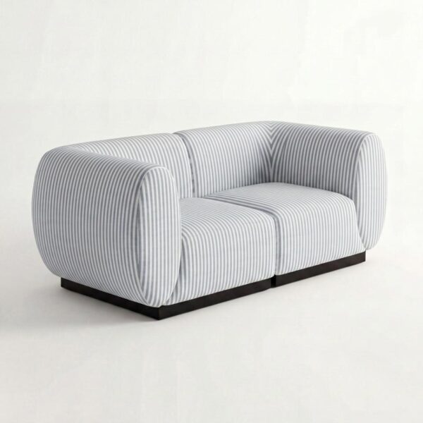 SS-810-SETUP-510 | BELLAGIO PINSTRIPE PATTERN LOVESEAT SQUARED ARMS