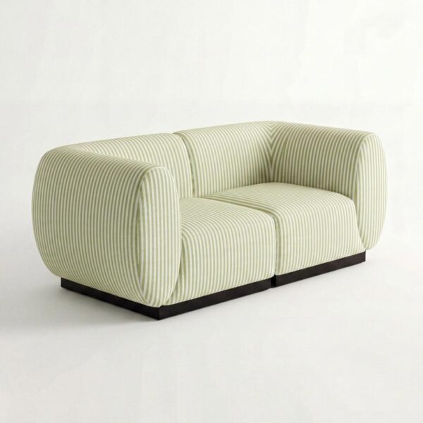 SS-810-SETUP-510 | BELLAGIO PINSTRIPE PATTERN LOVESEAT SQUARED ARMS
