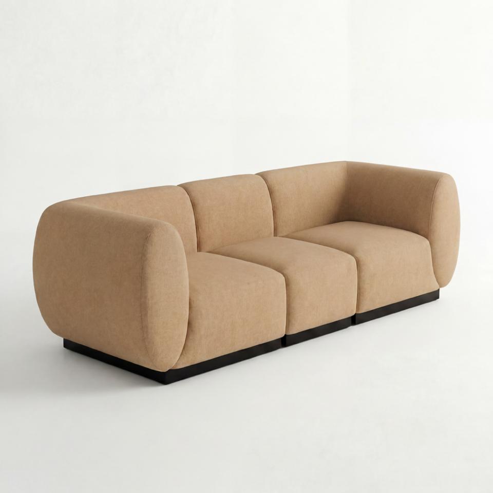 SS-810-SETUP-505 | BELLAGIO TAN SOFA SQUARED ARMS