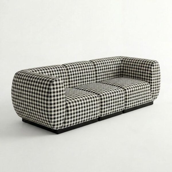 SS-810-SETUP-505 | BELLAGIO CHECKER PATTERN SOFA SQUARED ARMS