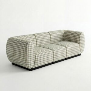 SS-810-SETUP-505 | BELLAGIO CHECKER PATTERN SOFA SQUARED ARMS