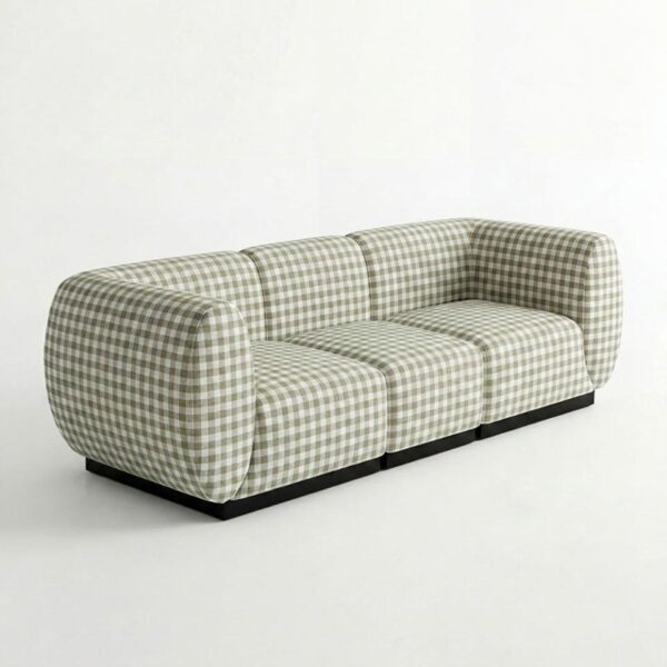 SS-810-SETUP-505 | BELLAGIO CHECKER PATTERN SOFA SQUARED ARMS
