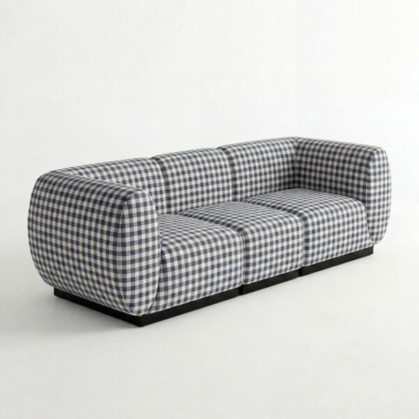 SS-810-SETUP-505 | BELLAGIO CHECKER PATTERN SOFA SQUARED ARMS