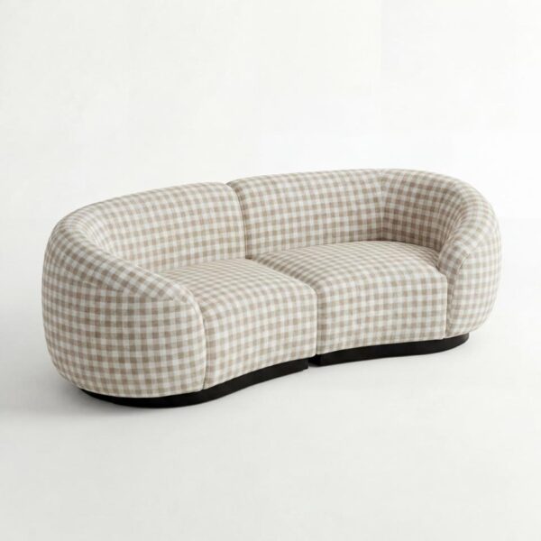 SS-810-SETUP-510 | BELLAGIO CHECKER PATTERN LOVESEAT WITH ROUNDED ARMS