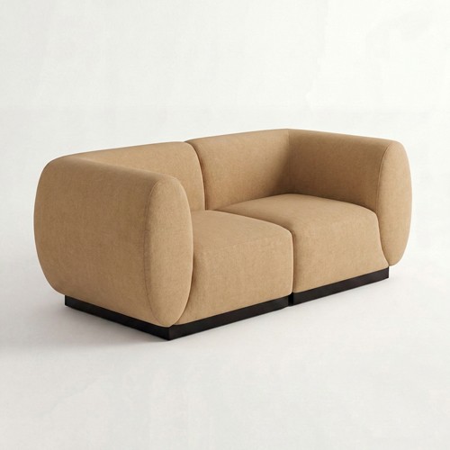 NEW - SS-810-SETUP-001 | BELLAGIO CHECKER PATTERN LOVESEAT SQUARED ARMS