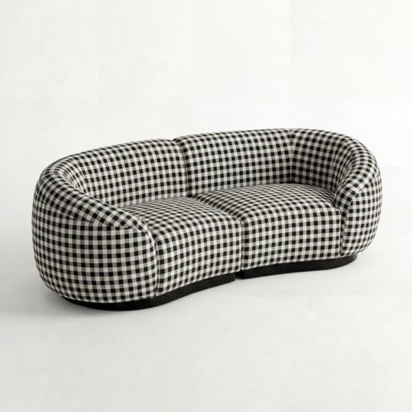 SS-810-SETUP-510 | BELLAGIO CHECKER PATTERN LOVESEAT WITH ROUNDED ARMS
