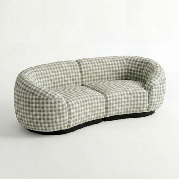 SS-810-SETUP-510 | BELLAGIO CHECKER PATTERN LOVESEAT WITH ROUNDED ARMS