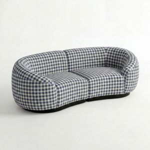 SS-810-SETUP-510 | BELLAGIO CHECKER PATTERN LOVESEAT WITH ROUNDED ARMS