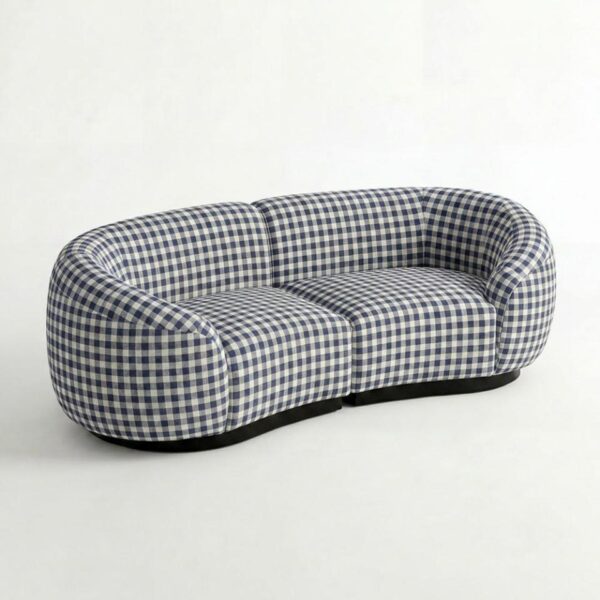 SS-810-SETUP-510 | BELLAGIO CHECKER PATTERN LOVESEAT WITH ROUNDED ARMS