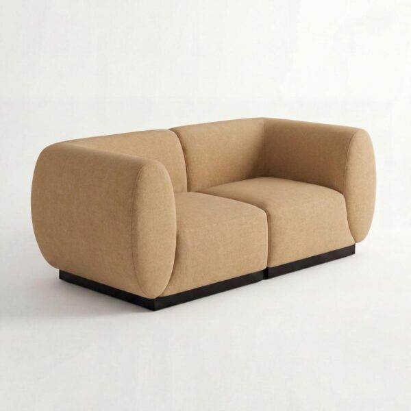 SS-810-SETUP-540 | BELLAGIO TAN LOVESEAT SQUARED ARMS