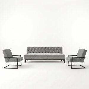 SS-630-SETUP-005 | TUFTED FABRIC SOFA VINGETTE GREY