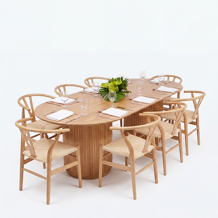 DT-SETUP-001 | SYDNEY FLUTED OVAL DINING TABLE NATURAL