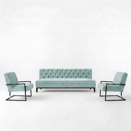 SS-630-SETUP-010 | TUFTED FABRIC SOFA VINGETTE SEAFOAM
