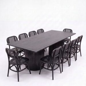 DT-SETUP-005 | SYDNEY FLUTED RECT. DINING TABLE BLACK