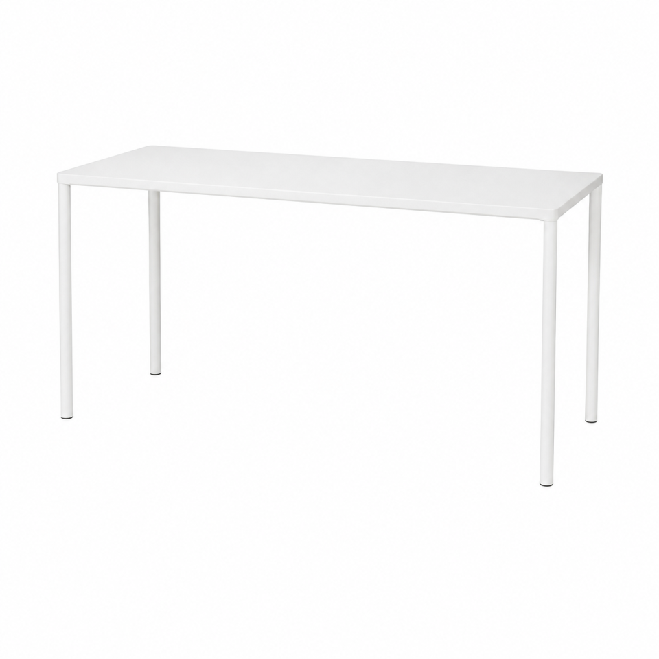 CASUAL-121 | 6FT WHITE FRAME CASUAL TABLE WITH PLEXI TOP