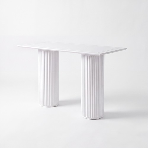 COMM-SETUP-023 | SYDNEY FLUTED RECT. COMMUNAL TABLE WHITE WOOD